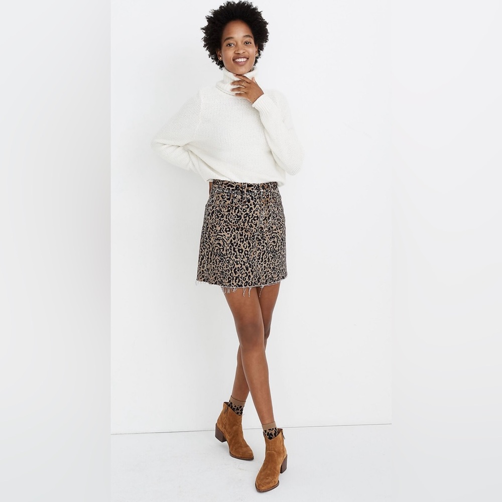 Madewell mini skirt in Leopard